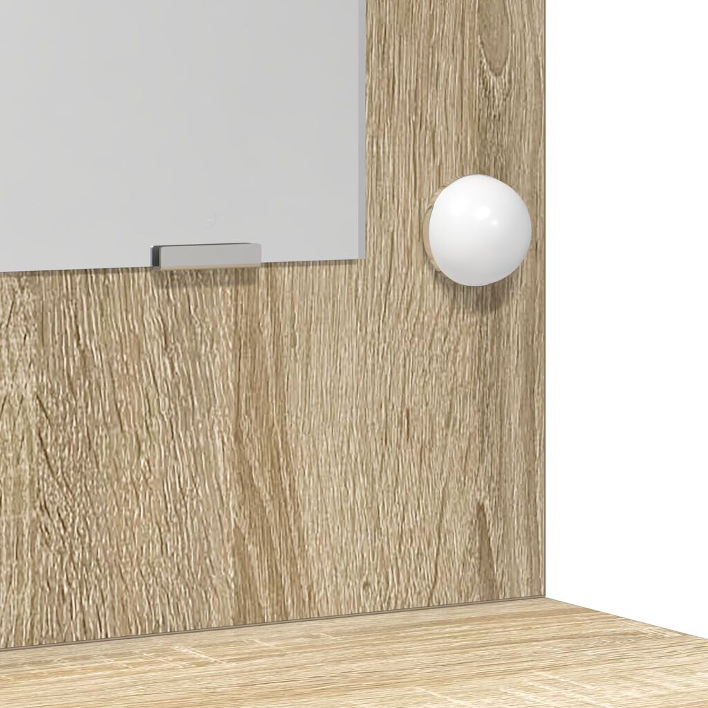 Σετ από Dressing Table 2 Τεμαχίων vidaXL με LED σε Σομόνα Δρυς