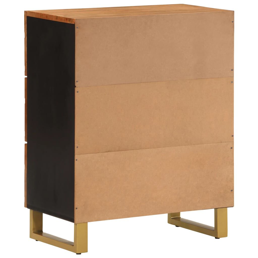 vidaXL Βοηθητικό Έπιπλο Καφέ/Μαύρο 60x33,5x75 εκ. Μασίφ Ξύλο Μάνγκο