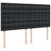 vidaXL Οθωμανικό κρεβάτι με στρώμα & LEDs Μαύρο 160x200cm Faux Leather