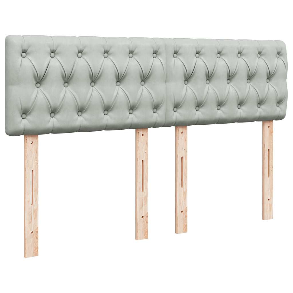 vidaXL Κρεβάτι Boxspring με Στρώμα Ανοιχτό Γκρι 160x200 εκ. Βελούδινο