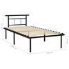 vidaXL Πλαίσιο Κρεβατιού Μαύρο 100 x 200 εκ. Μεταλλικό