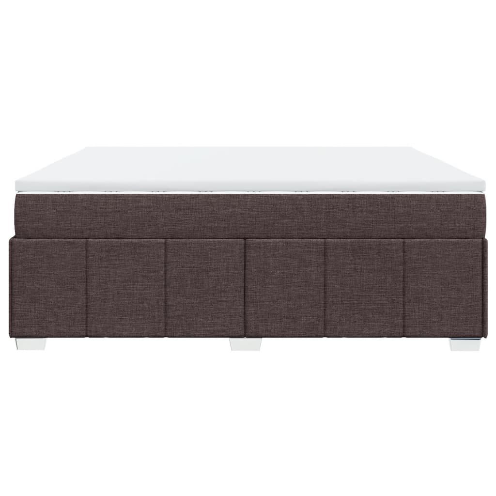 vidaXL Κρεβάτι Boxspring με Στρώμα Σκούρο Καφέ 200x200 εκ. Υφασμάτινο
