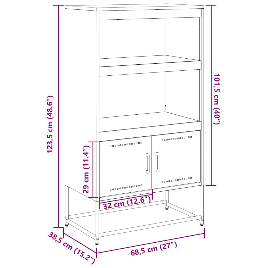 vidaXL Ραφιέρα Ροζ 68,5x38,5x123,5 εκ. από Ατσάλι