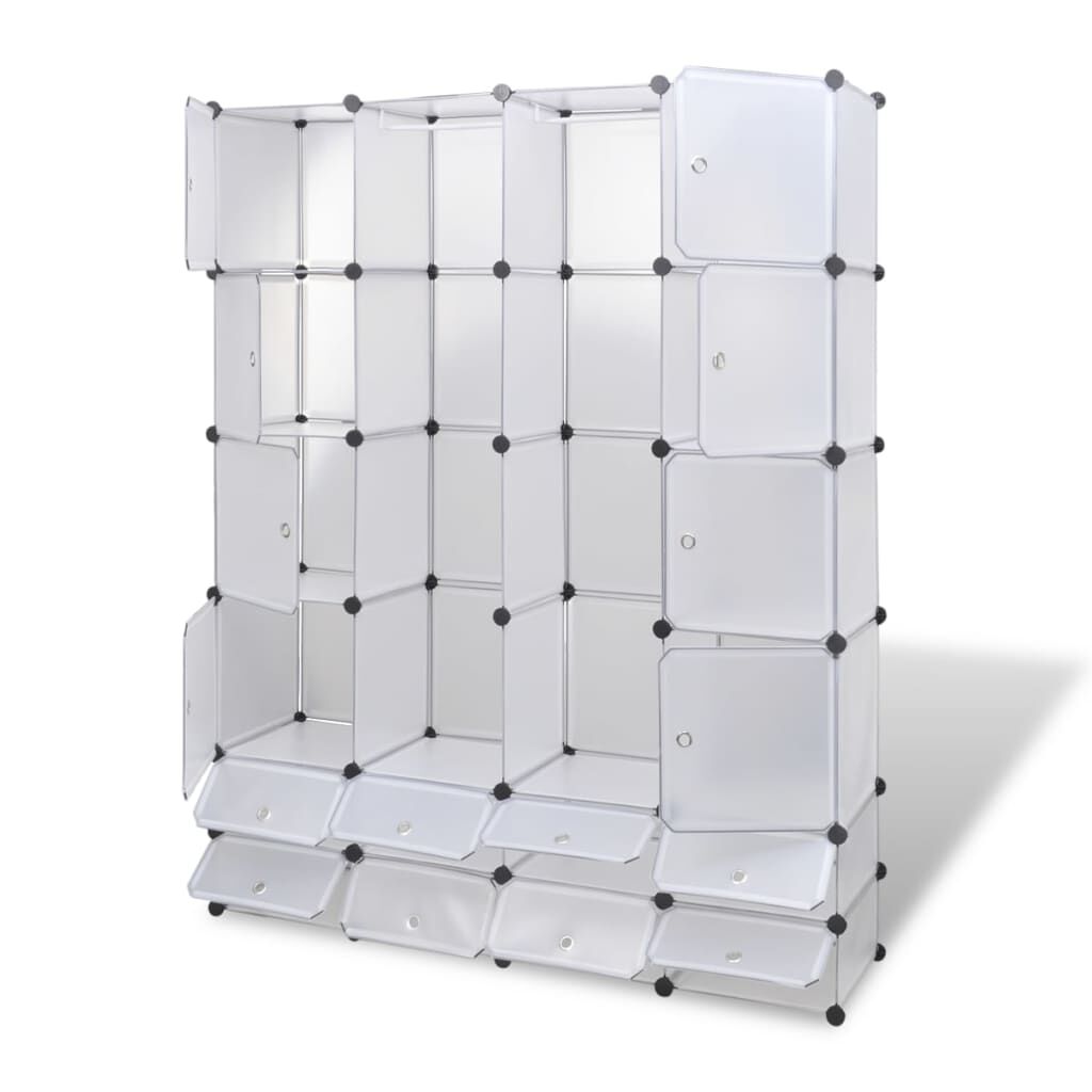 vidaXL Ντουλάπα Σπονδυλωτή 18 Τμήματα Άσπρη 37 x 146 x 180,5 εκ