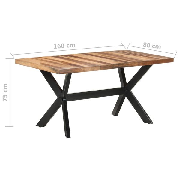 vidaXL Τραπεζαρία 160 x 80 x 75 εκ. Μασίφ Ξύλο & Μελί Φινίρισμα