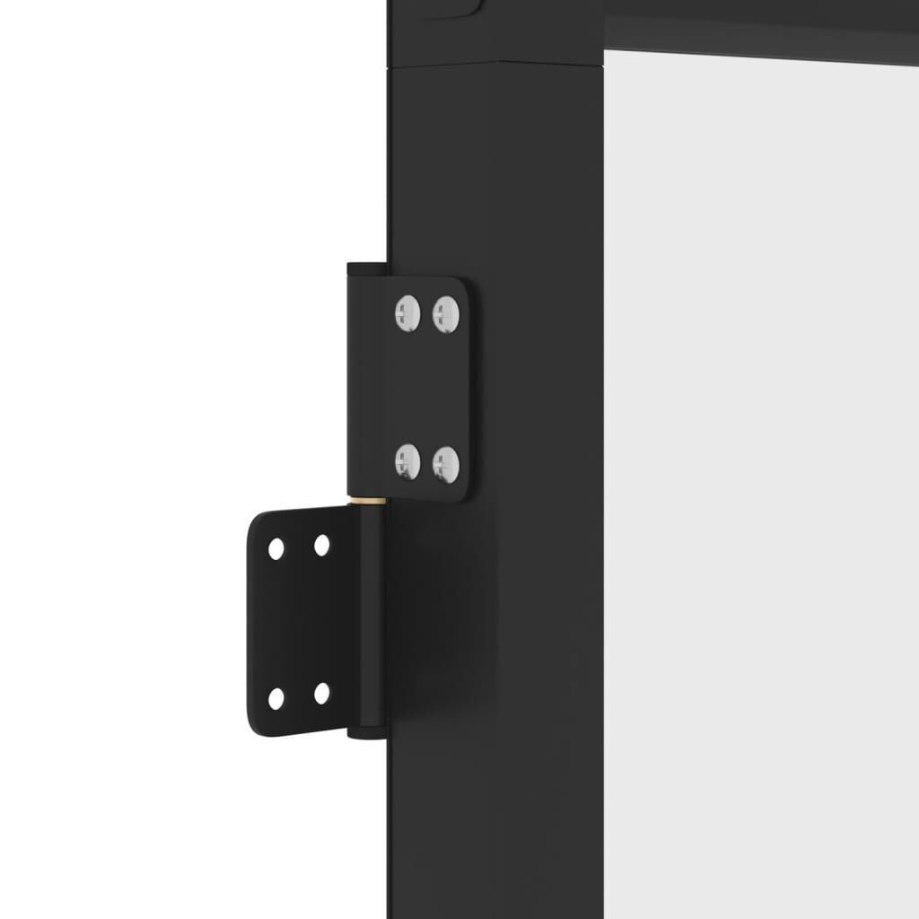 vidaXL Εσωτερική Πόρτα Μαύρη 83 x 201,5 εκ. Ψημένο Γυαλί & Αλουμίνιο