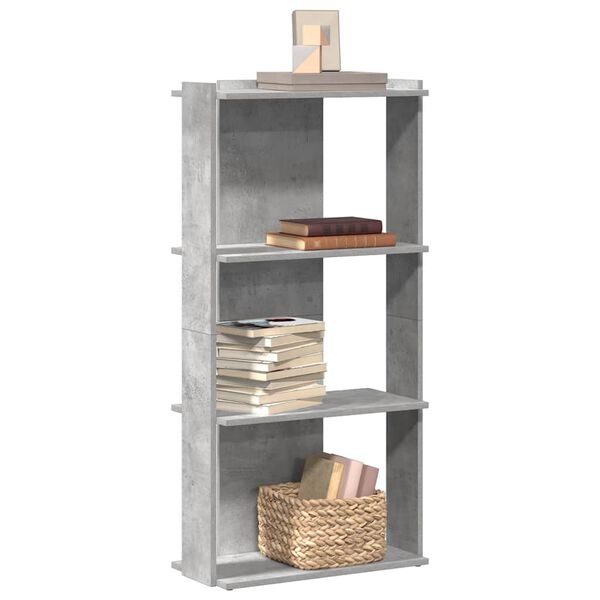 vidaXL Βιβλιοθήκη 3 επιπέδων Μπετόν Γκρι 60x30x120 cm Ξύλινη κατασκευή