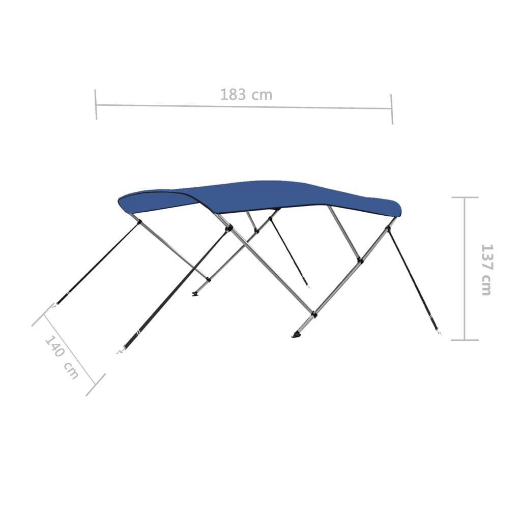 vidaXL Τέντα Σκάφους με 3 Αψίδες Μπλε 183 x 140 x 137 εκ.