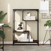 vidaXL Βιβλιοθήκη Καφέ Δρυς 81 x 36 x 115 εκ. Επεξεργ. Ξύλο / Ατσάλι