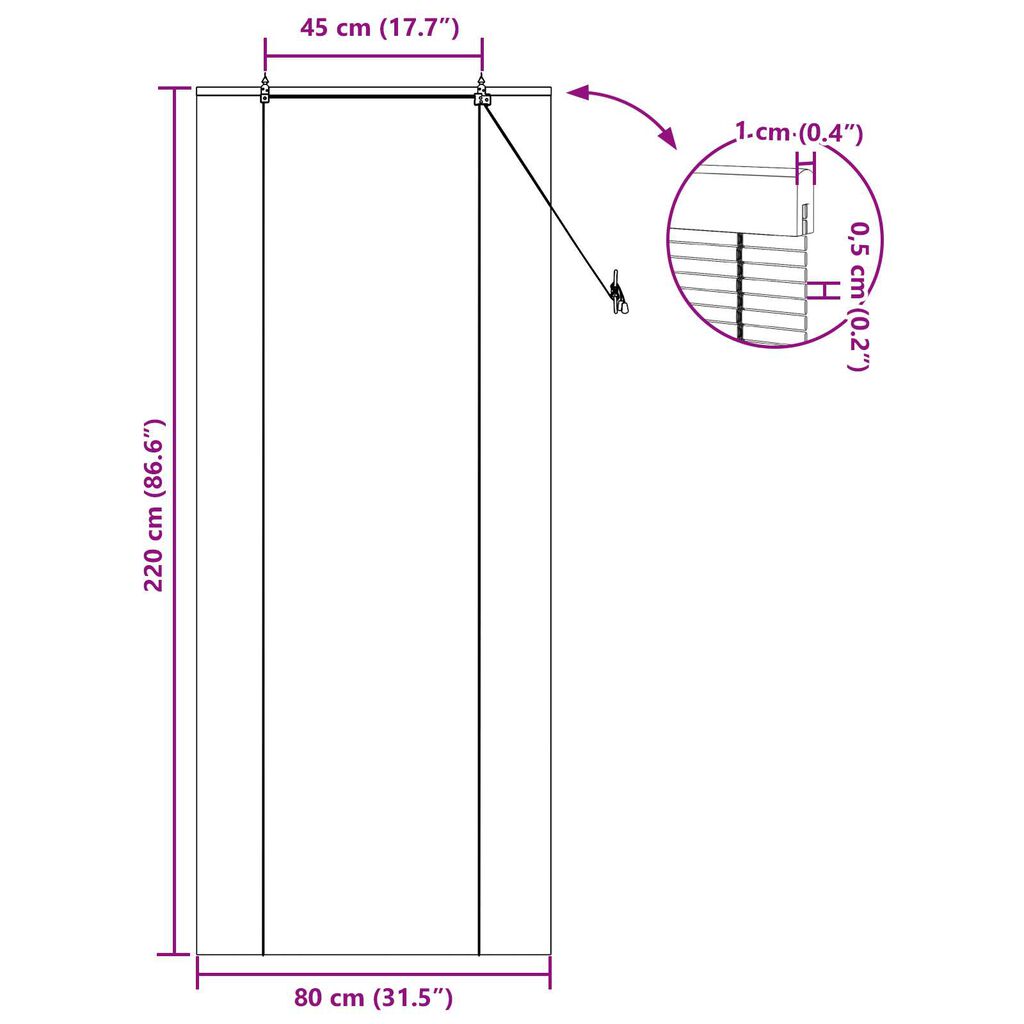 vidaXL Ρολά και Σκίες Παραθύρων Ανοιχτό καφέ 80 x 220 cm Μπαμπού
