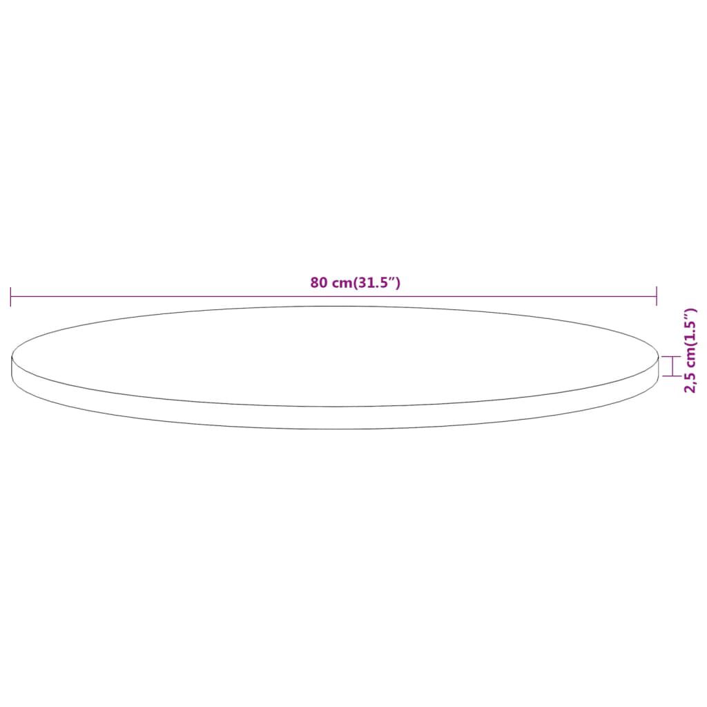 vidaXL Επιφάνεια Τραπεζιού Στρογγυλή Ø80x2,5 εκ. Μασίφ Ξύλο Ακακίας