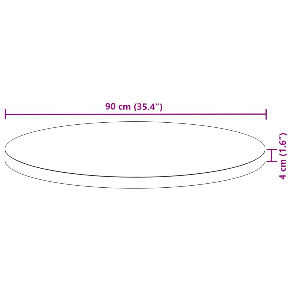 vidaXL Επιφάνεια Τραπεζιού Στρογγυλή Ø90x4 εκ. από Μασίφ Ξύλο Ακακίας