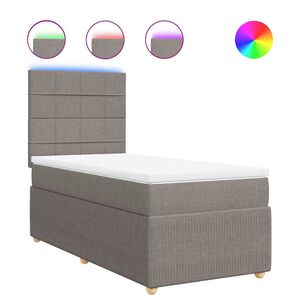 vidaXL &Kappa;&rho;&epsilon;&beta;ά&tau;&iota; Boxspring &mu;&epsilon; &Sigma;&tau;&rho;ώ&mu;&alpha; Taupe 80x200 &epsilon;&kappa;. &Upsilon;&phi;&alpha;&sigma;&mu;ά&tau;&iota;&nu;&omicron;