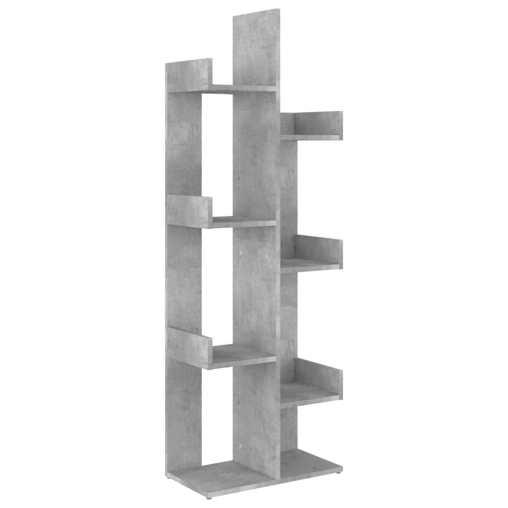 vidaXL Βιβλιοθήκη Γκρι Σκυροδέματος 48 x 25,5 x 140 εκ από Επεξ. Ξύλο