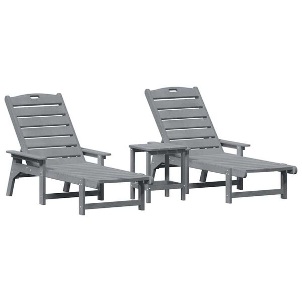 vidaXL Έπιπλα Χαλάρωσης Κήπου 3 pcs Ανοιχτό γκρι 38 x 38 x 46cm