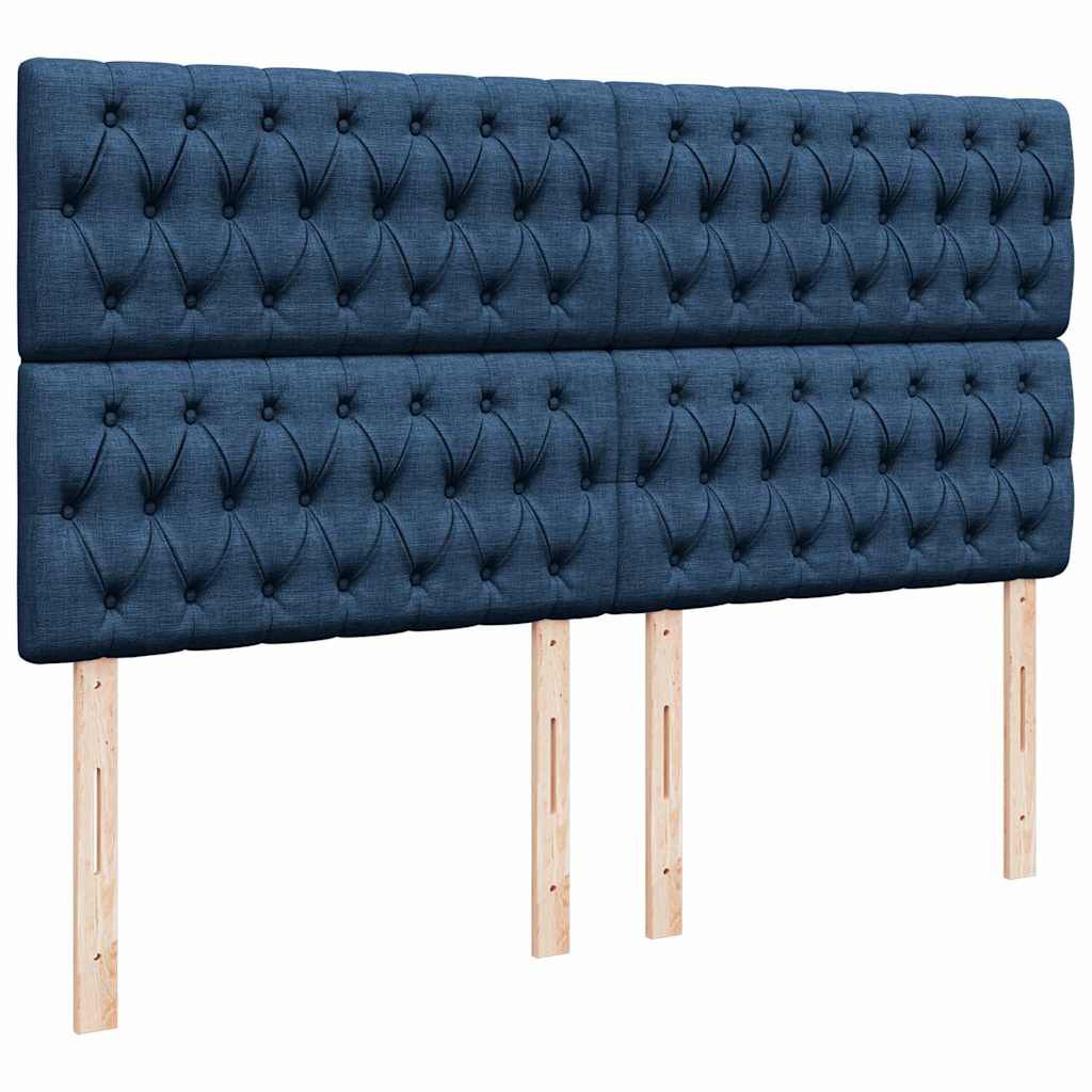 vidaXL Οθωμανικό κρεβάτι με στρώμα μπλε 160x200cm ύφασμα