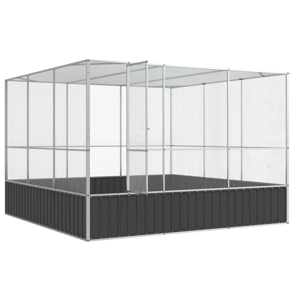vidaXL Κλουβί Ασημένιο 311x307x212 εκ. Ατσάλινο