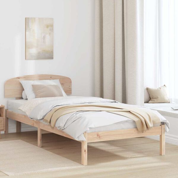 vidaXL Σκελετός Κρεβατιού Καφέ 90 x 190 cm Μασίφ ξύλο πεύκου