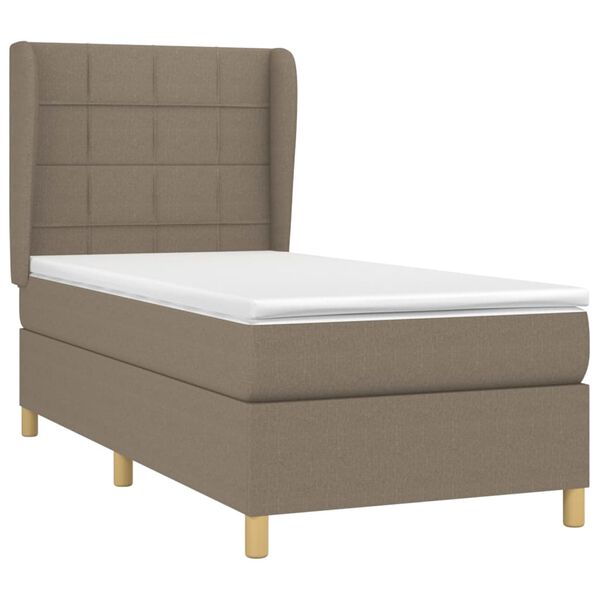 vidaXL &Kappa;&rho;&epsilon;&beta;ά&tau;&iota; Boxspring &mu;&epsilon; &Sigma;&tau;&rho;ώ&mu;&alpha; Taupe 90x200 &epsilon;&kappa;. &Upsilon;&phi;&alpha;&sigma;&mu;ά&tau;&iota;&nu;&omicron;