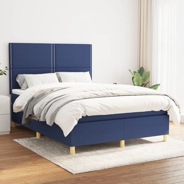 vidaXL &Kappa;&rho;&epsilon;&beta;ά&tau;&iota; Boxspring &mu;&epsilon; &Sigma;&tau;&rho;ώ&mu;&alpha; &Mu;&pi;&lambda;&epsilon; 140x190 &epsilon;&kappa;. &Upsilon;&phi;&alpha;&sigma;&mu;ά&tau;&iota;&nu;&omicron;