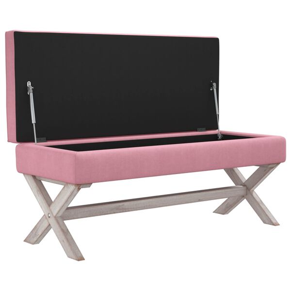 vidaXL Σκαμπό Αποθήκευσης Ροζ 110 x 45 x 49 εκ. Βελούδινο