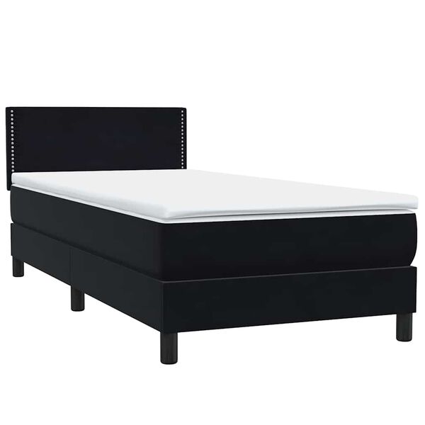 vidaXL &Kappa;&rho;&epsilon;&beta;ά&tau;&iota; Boxspring &mu;&epsilon; &Sigma;&tau;&rho;ώ&mu;&alpha; &Mu;&alpha;ύ&rho;&omicron; 90x220 &epsilon;&kappa;. &Beta;&epsilon;&lambda;&omicron;ύ&delta;&iota;&nu;&omicron;