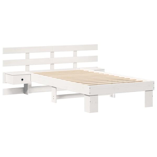 vidaXL Σκελετός Κρεβατιού Λευκό 80 x 200 cm Μασίφ ξύλο πεύκου