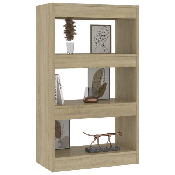 vidaXL Βιβλιοθήκη/Διαχωρισ. Χώρου Sonoma Δρυς 60x24x186εκ. Επεξ. Ξύλο