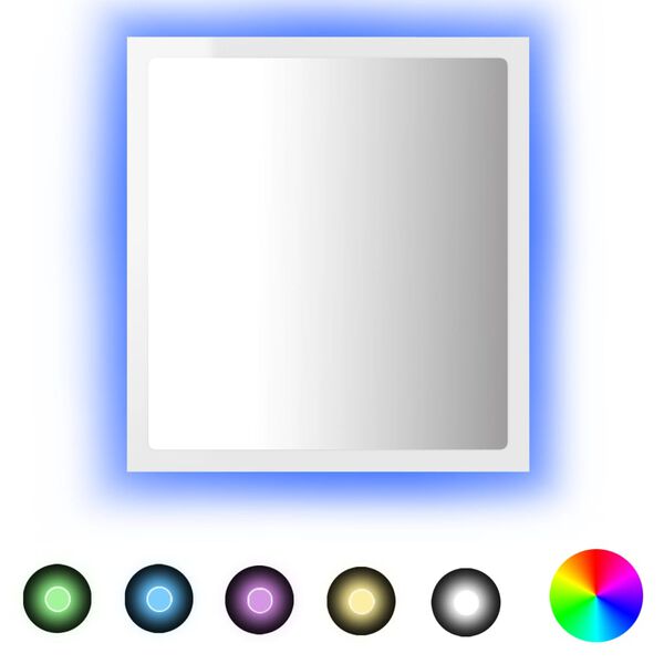 vidaXL Καθρέφτης Μπάνιου με LED Γυαλ. Λευκό 40x8,5x37 εκ. Ακρυλικός