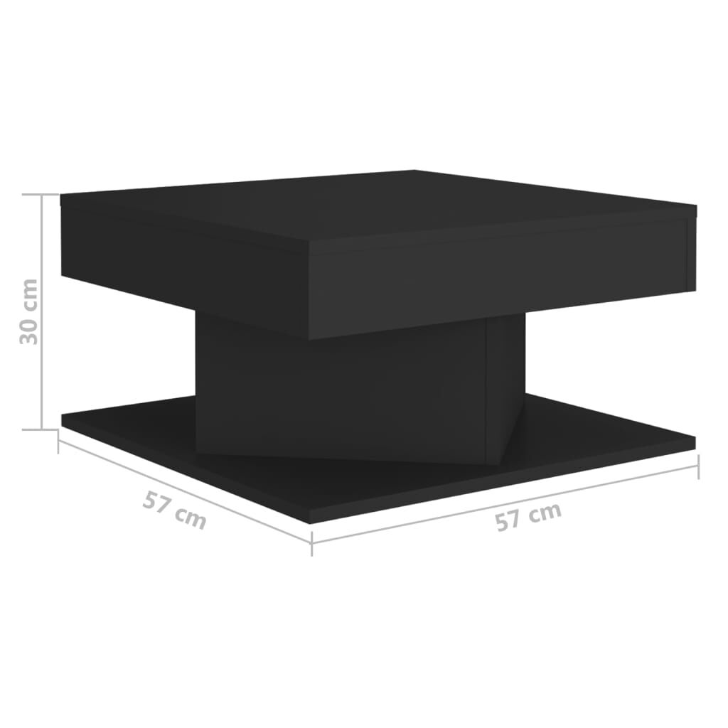 vidaXL Τραπεζάκι Σαλονιού Μαύρο 57 x 57 x 30 εκ. από Επεξ. Ξύλο