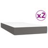 vidaXL Κρεβάτι Boxspring με Στρώμα Γκρι 200x200 εκ. Συνθετικό Δέρμα