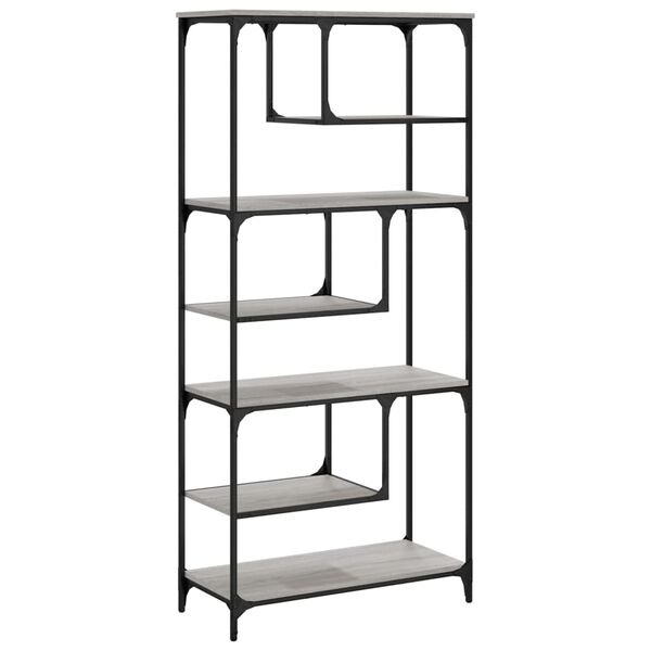 vidaXL Βιβλιοθήκη Γκρι Sonoma 81x36x176 εκ. από Επεξεργ. Ξύλο