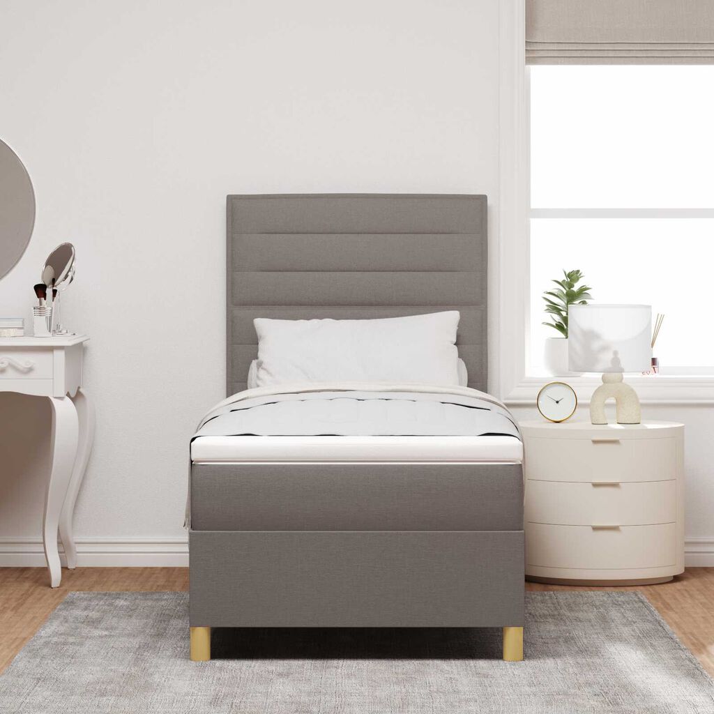 vidaXL Κρεβάτι Box Spring με Στρώμα Ταυπ 80x200 εκ Ύφασμα