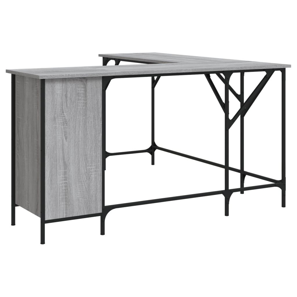 vidaXL Γραφείο Γκρι Sonoma 141x141x75 εκ. από Επεξεργασμένο Ξύλο