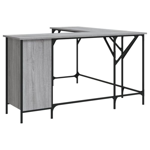 vidaXL Γραφείο Γκρι Sonoma 141x141x75 εκ. από Επεξεργασμένο Ξύλο