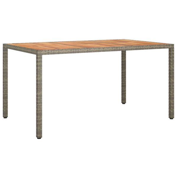 vidaXL Τραπέζι Κήπου Γκρι 150x90x75 εκ. Συνθετικό Ρατάν / Ξύλο Ακακίας