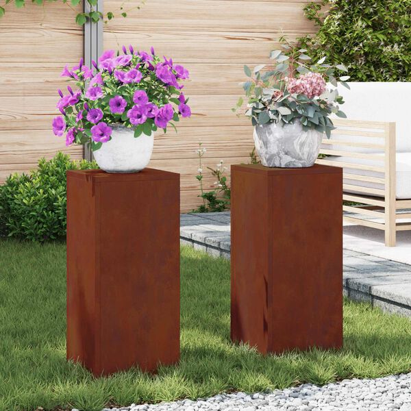 vidaXL &Beta;ά&sigma;&eta; &phi;&upsilon;&tau;ώ&nu; 2 pcs &Sigma;&kappa; rusty 24 x 24 x 55 &epsilon;&kappa;.