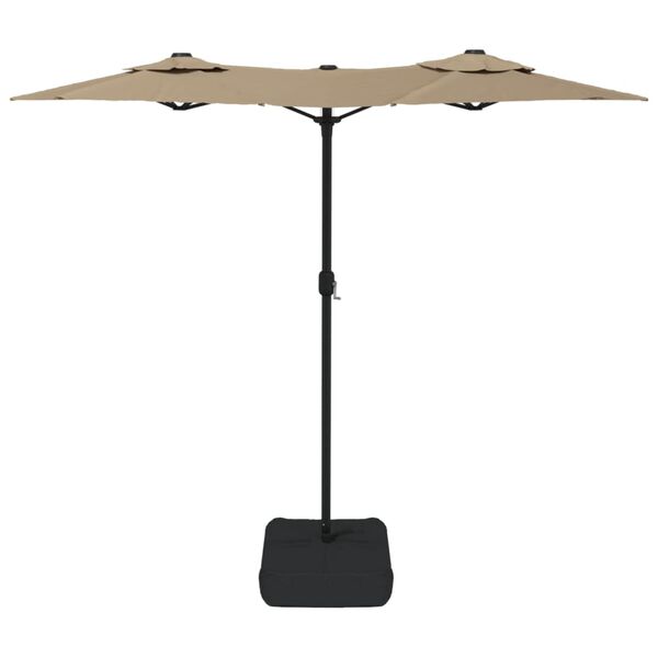 vidaXL Ομπρέλα Κήπου με Διπλή Κορυφή Taupe 316 x 145 εκ.