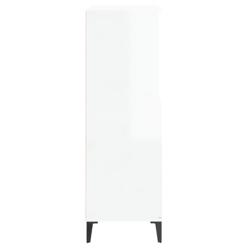vidaXL Ντουλάπι Γυαλ. Λευκό 60 x 36 x 110 εκ. από Επεξεργασμένο Ξύλο