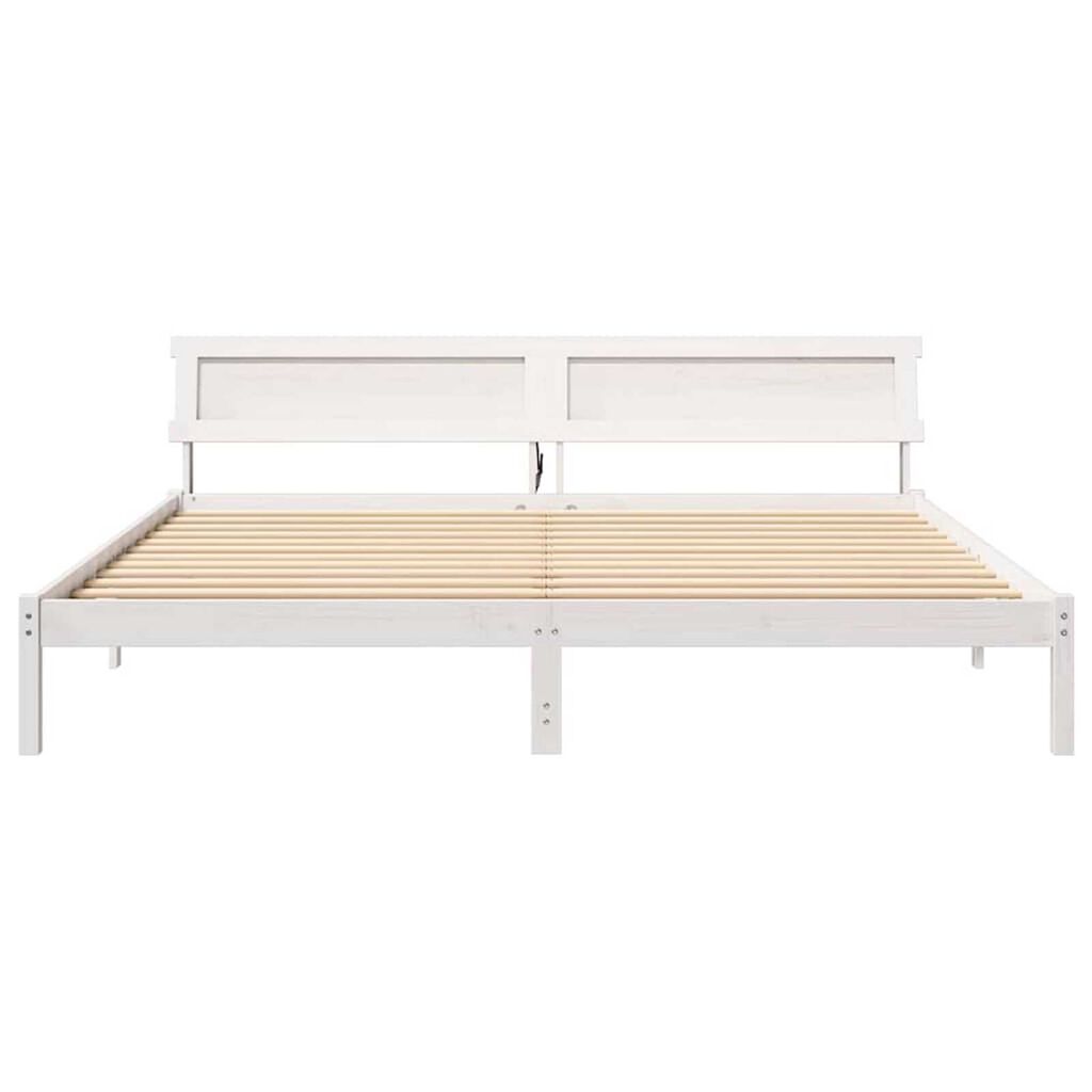 vidaXL Σκελετός Κρεβατιού Λευκό 180 x 200 cm Μασίφ ξύλο πεύκου