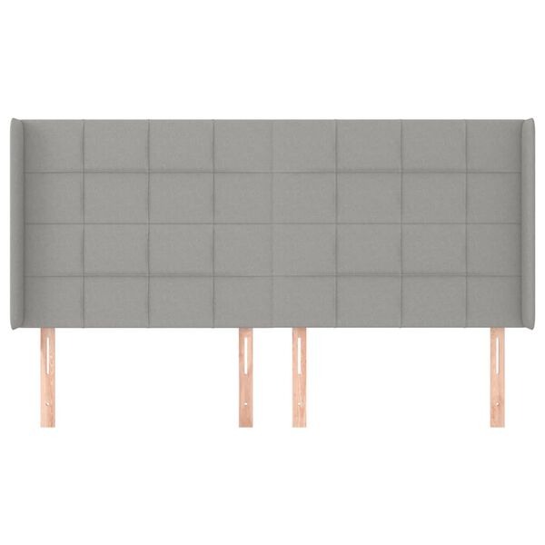 vidaXL Κεφαλάρι με Πτερύγια Ανοιχτό Γκρι 183x16x118/128 εκ. Υφασμάτινο