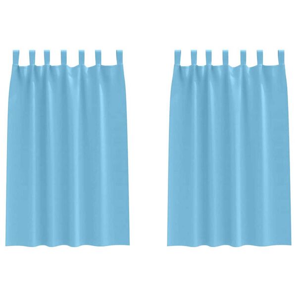 vidaXL Κουρτίνες με κουρτίνες 2 pcs Γαλάζιο Πολυεστέρας