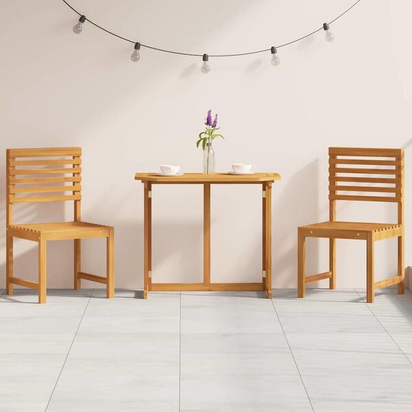 vidaXL Σετ Μπιστρό Κήπου 3 pcs Καφέ Μασίφ ξύλο ακακίας