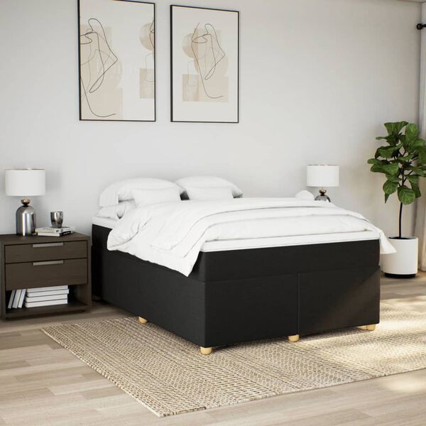 vidaXL &Kappa;&rho;&epsilon;&beta;ά&tau;&iota; Boxspring &mu;&epsilon; &Sigma;&tau;&rho;ώ&mu;&alpha; &Mu;&alpha;ύ&rho;&omicron; 140x200 &epsilon;&kappa;. &Upsilon;&phi;&alpha;&sigma;&mu;ά&tau;&iota;&nu;&omicron;