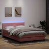 vidaXL &Kappa;&rho;&epsilon;&beta;ά&tau;&iota; Boxspring &mu;&epsilon; &Sigma;&tau;&rho;ώ&mu;&alpha; & LED &rho;&omicron;&zeta; 140x220 cm &Beta;&epsilon;&lambda;&omicron;ύ&delta;&iota;&nu;&omicron;