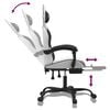 vidaXL Καρέκλα Gaming με Υποπόδιο Λευκό και Μαύρο από Συνθετικό Δέρμα