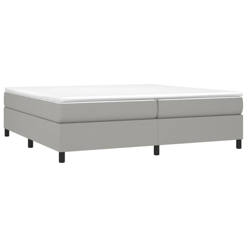 vidaXL Κρεβάτι Boxspring με Στρώμα Ανοιχτό Γκρι 200x200 εκ. Υφασμάτινο