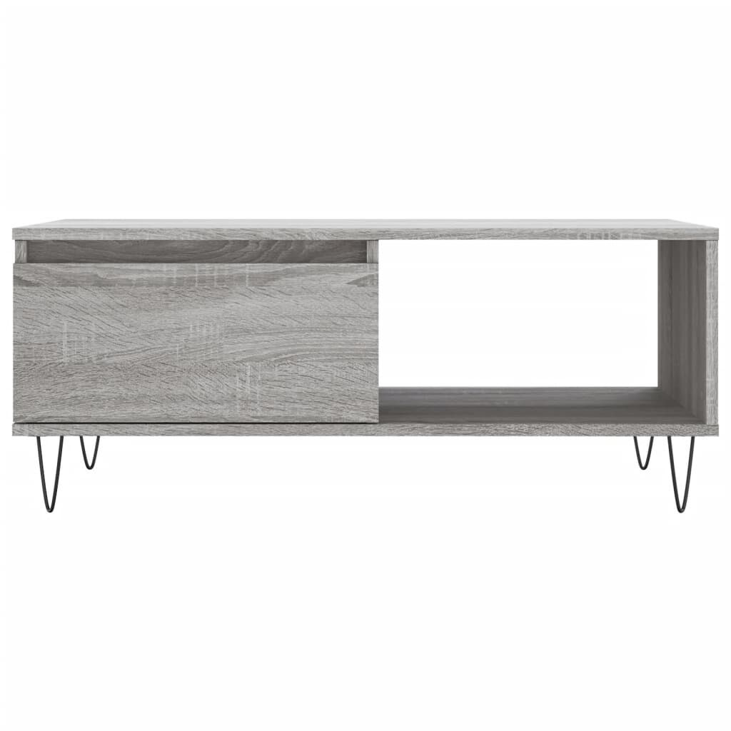 vidaXL Τραπεζάκι Σαλονιού Γκρι Sonoma 90x50x36,5εκ. Επεξεργασμένο Ξύλο