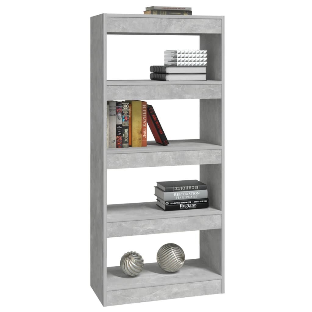 vidaXL Βιβλιοθήκη/Διαχωρ. Χώρου Γκρι Σκ. 60x30x135 εκ Επεξεργ. Ξύλο