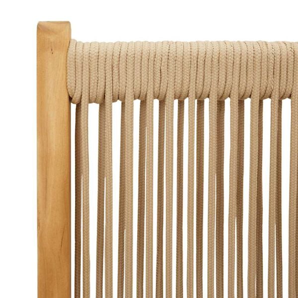 vidaXL Σετ Τραπεζαρίας Κήπου 7 τεμ. Μπεζ από Πολυπροπυλένιο/Μασίφ Ξύλο